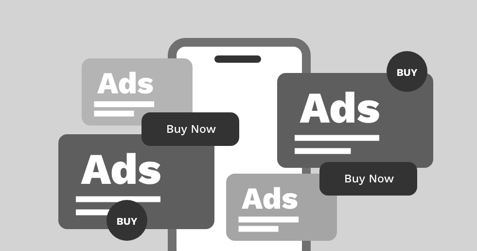 Overwhelming ads with cluttered interface